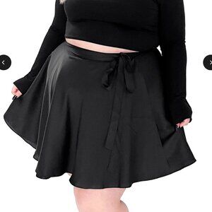 Foxblood Satin Ballet Wrap Skirt